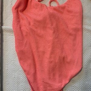 Show Me Your MuMu Coral Positano Scrunch Swimsuit, size xxl